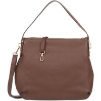 VERA PELLE torebka skórzana worek na ramię z paskiem V512 brązowa