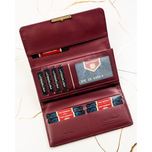 PETERSON portfel damski eko zamszowy elegancki matowy P237 c.bordowy na Arena.pl