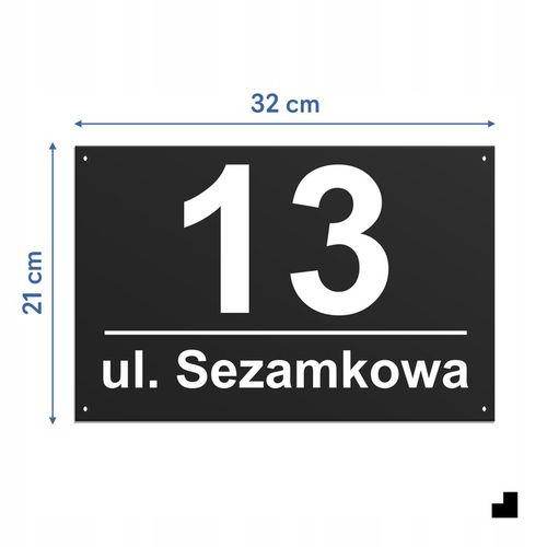 Numer Domu Na Dom Tabliczka Adresowa z Numerem Domu Czarna 32x21 4 dystanse na Arena.pl