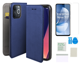 Etui z klapką do REALME NOTE 70T smart magnet niebieski +folia ochronna TPU