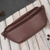 saszetka nerka damska wielofunkcyjna duża stylowa koniakowa