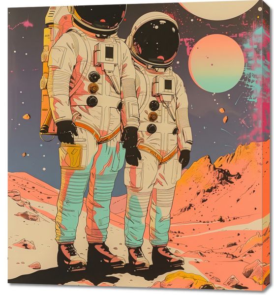 Obraz 90x100cm Astrounauci Kosmonauci zdjęcie 1