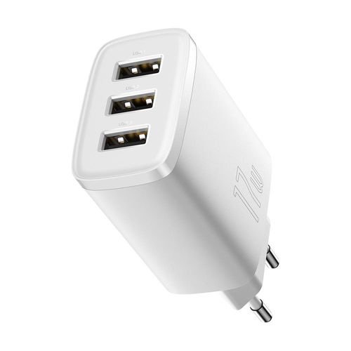 Baseus ładowarka sieciowa Compact 3 x USB biała 17W na Arena.pl