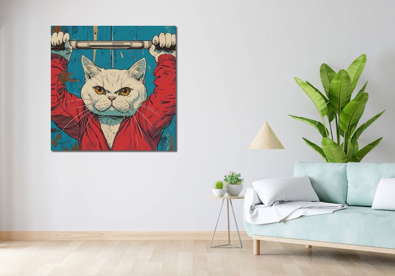 Obraz 100x100cm Mistrz Ciężarów zdjęcie 2