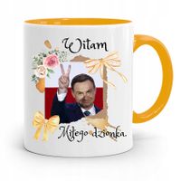Kubek Żółty Prezydenta Andrzej Duda Pis Dla Ciebie Z Nadrukiem Ze Zdjęciem