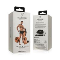 bedroom fantasies - faux leather collar & chain black