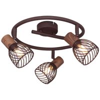 Sufitowa LAMPA retro ISABELLE 54817-3 Globo plafon OPRAWA metalowa spirala art deco rdzawa