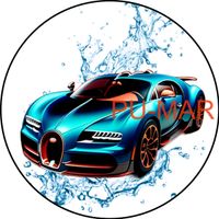 Opłatek na tort Urodziny 18 30 40 Bugatti Auto Samochód Logo Tekst Gratis