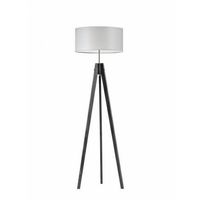 Lampa podłogowa HAITI abażur jasny szary stelaż popielaty
