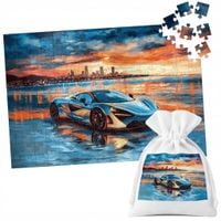 PUZZLE TRADYCYJNE - AUTA SUPER SAMOCHODY PLAŻA MIASTO NOC - 96 el