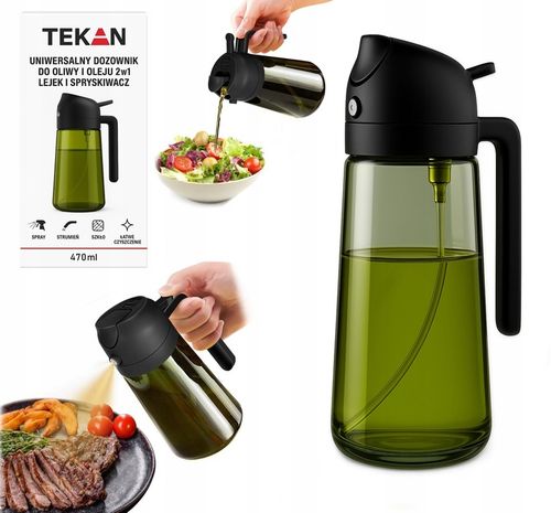 DOZOWNIK DO OLIWY OCTU OLEJU SPRYSKIWACZ NALEWAK TEKAN 470ML SZKLANY na Arena.pl