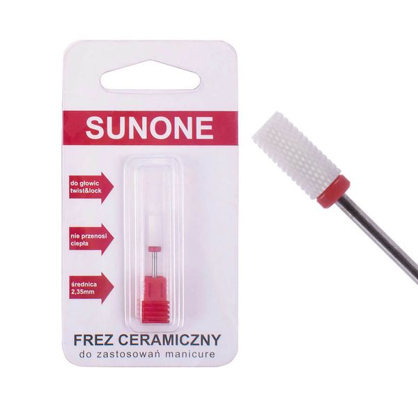 SUNONE Frez ceramiczny walec delikatny czerwona Hybryda Żel zdjęcie 1