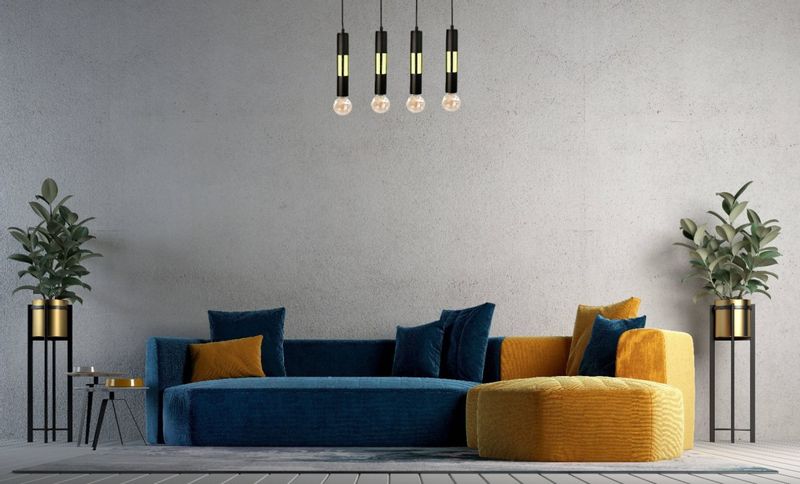 Lampa wisząca 4xE27 MAGNUM BULB BLACK/GOLD zdjęcie 2