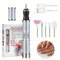 FREZARKA DO PAZNOKCI MANICURE PEDICURE BEZPRZEWODOWA zestaw do robienia USB