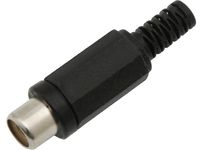 Gniazdo RCA na kabel CZARNE plastikowe