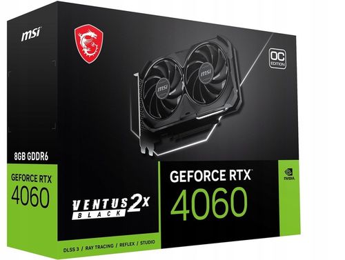 Karta graficzna MSI GeForce RTX 4060 Ventus 2X Black OC 8GB GDDR6 128bit na Arena.pl