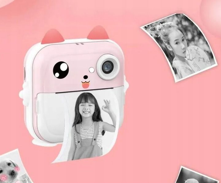 DRUKUŚ 2.0 Z APARATEM MINI DRUKARKA RÓŻOWY + 10 ROLEK SAMOPRZYLEPNYCH zdjęcie 5