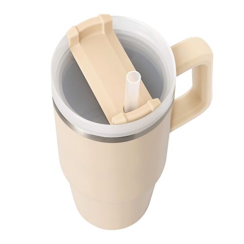 KUBEK TERMICZNY z Uchwytem i Słomką SZCZELNY 900 ml do AUTA STAL Nierdzewna na Arena.pl