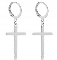 KOLCZYKI MĘSKIE STAL CHIRURGICZNA KRZYŻYKI 2 SZTUKI