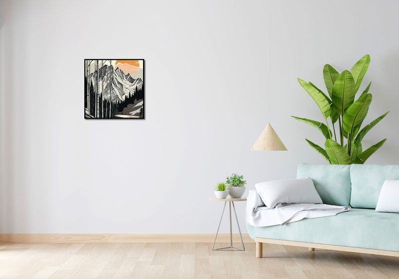 Plakat 50x50cm Drzeworys Górski zdjęcie 4