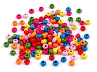 KORALIKI DREWNIANE DO BRANSOLETEK RĘKODZIEŁA BIŻUTERII MIX KOLOR 5MM 100SZT