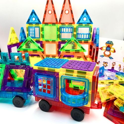 KLOCKI MAGNETYCZNE DUŻE PANELE EDUKACYJNE KONSTRUKCYJNE ZESTAW KARUZELA na Arena.pl