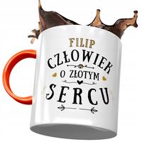 Kubek Pomarańczowy Dla Filipa Kolegi Na Prezent Z Nadrukiem Ze Zdjęciem