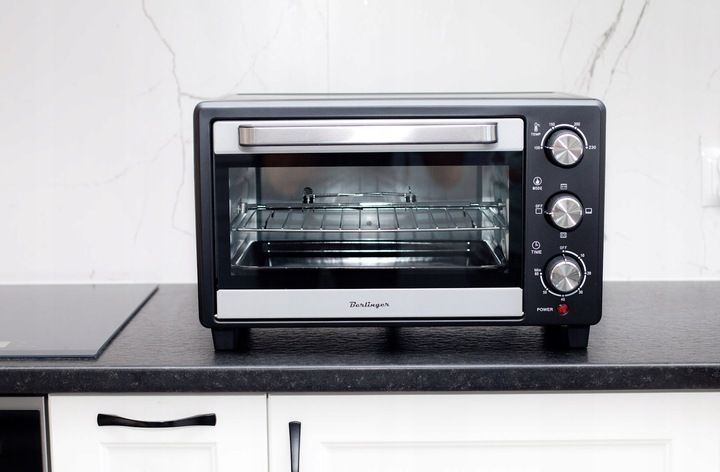 MINI PIEKARNIK ELEKTRYCZNY WOLNOSTOJĄCY 25L BERLINGER GRILL ROŻNO PRZENOŚNY zdjęcie 9