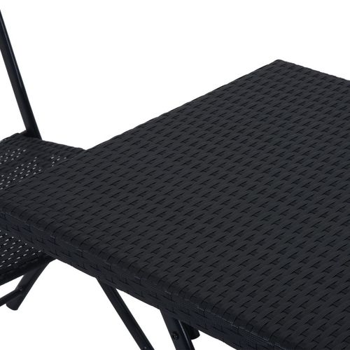 Meble ogrodowe rattan stół, krzesła komplet czarne na Arena.pl