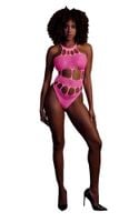 body with grecian neckline   neon pink   xs/xl
