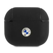 bmw bma3sslbk airpods 3 coverczarny/black geniune leather silver logo
