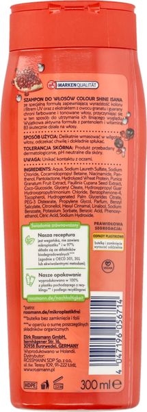 ISANA COLOUR SHINE SZAMPON DO WŁOSÓW FARBOWANYCH 300 ML zdjęcie 2