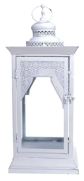 Latarnia duża biała przecierana zdjęcie 1