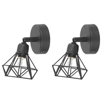 Zestaw 2 lamp ściennych czarny ERMA