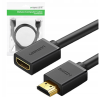 Kabel HDMI męski do HDMI żeński UGREEN HD107, FullHD, 3D, 2m (czarny)