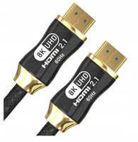 SOLIDNY KABEL PRZYŁĄCZE HDMI - HDMI 2.1 PLECIONKA 8K 4K 120Hz KONSOLA 5m