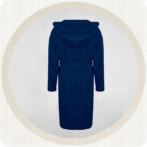 Granatowy szlafrok męski z kapturem ciepły miękki L/XL na Arena.pl