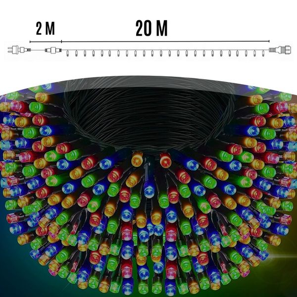 LAMPKI CHOINKOWE 300LED 22m ZEWNĘTRZNE WEWNĘTRZNE MULTIKOLOR ŚWIĄTECZNE zdjęcie 8
