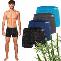 Lekkie Bambusowe Bokserki Męskie Kolorowe z Szeroką Gumą 4-Pak L
