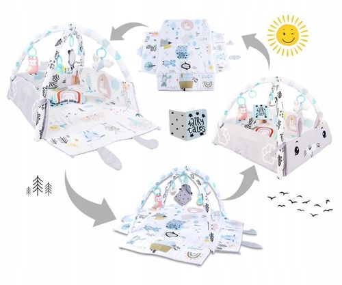 Duża Mata Edukacyjna Miękka Interaktywna 4w1 Poduszka Minky 20 piłek na Arena.pl