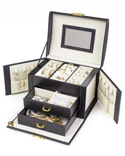 Kuferek Na Biżuterię Z Lusterkiem Pojemna Szkatułka Do Przechowywania na Arena.pl