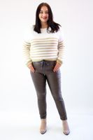 Spodnie z eko skóry Tenesa Czekoladowe UNI MAŁY