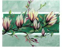 40X50CM SŁODYCZ MAGNOLII ZIELENI OBRAZ
