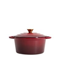 Garnek żeliwny ANDREAS bordowy tradycyjny ombre, 24cm 4 l HOMLA