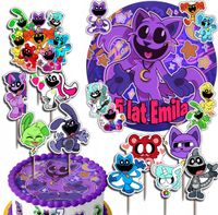 ZESTAW OPŁATEK NA TORT 20CM + TOPPERY - CATNAP SMILING CRI + IMIĘ 15CM 18CM