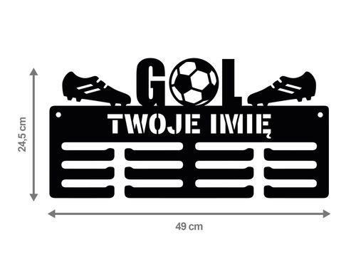 Wieszak na medale GOL twoje imię dowolny tekst 120.3 na Arena.pl