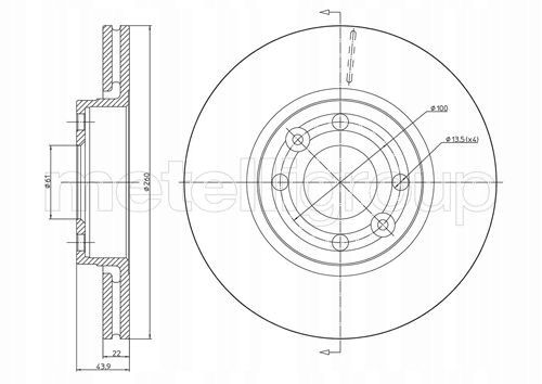 TARCZA HAM PRZOD 260X22 V METELLI na Arena.pl