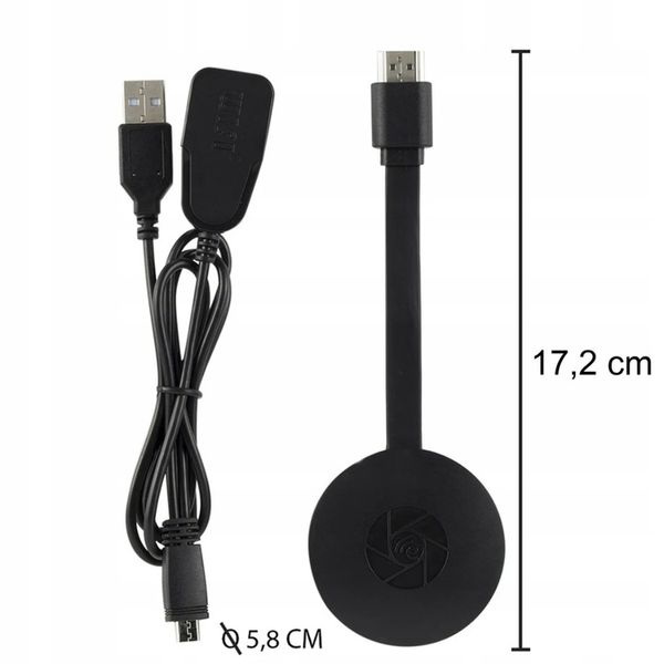 ADAPTER WIFI HDMI BEZPRZEWODOWY MIRRORSCREEN CHROMECAST 2W1 DUŻY zdjęcie 4