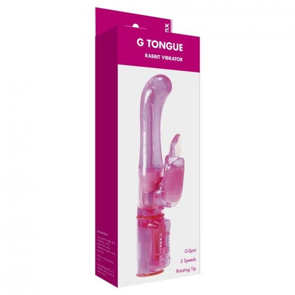 Wibrator- G Tongue Rabbit Vibrator Pink Os zdjęcie 1