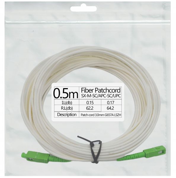 Patchcord światłowód kabel SC/APC-SC/APC 0,5m simp zdjęcie 1
